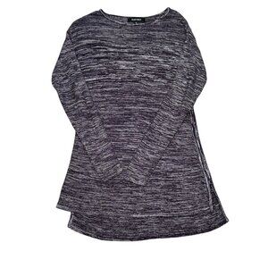 Ellen Tracy Womens Knit Long Sleeve Pullover Sweater Top Tunic Size Small Purple